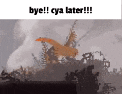 a screenshot of a video game with the words bye ! cya later !!