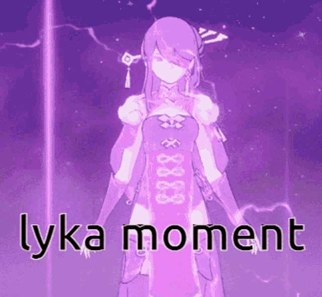 a picture of a girl with the words " lyka moment " on the bottom