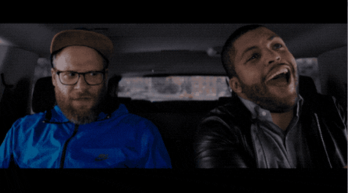 two men in a car with the words do you think that 'll like go viral on top