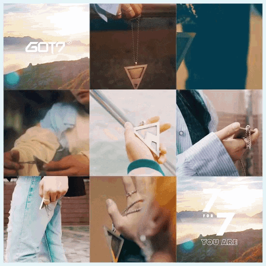 a collage of photos with the word got7 on the top