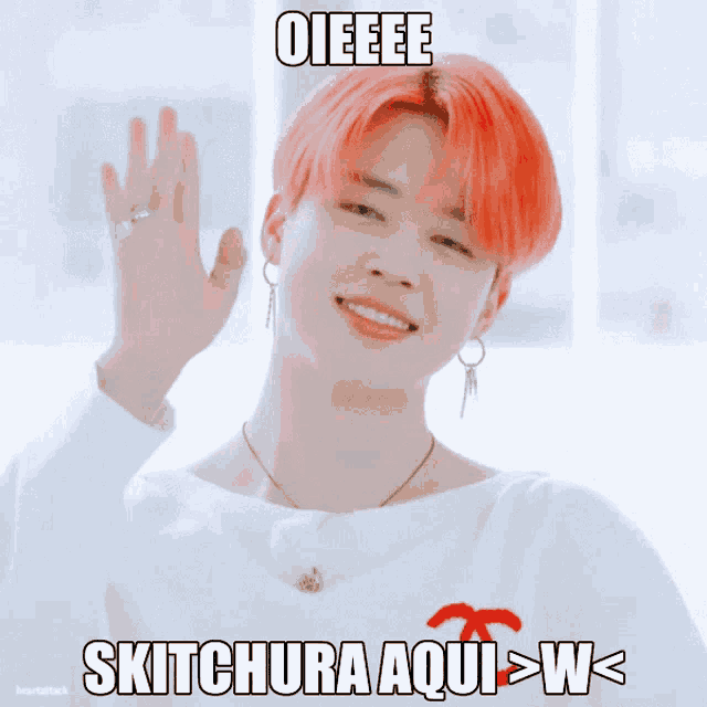 a picture of a person with red hair and the words skitchura aqui