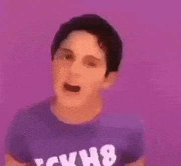 a woman wearing a purple shirt that says cky