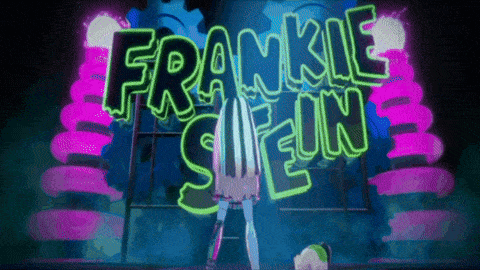 a neon sign that says frankie sin