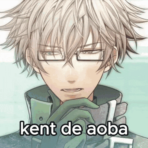 a picture of kent de aoba with glasses on