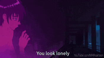 a cartoon of a person pointing at something with the words " you look lonely " on the bottom