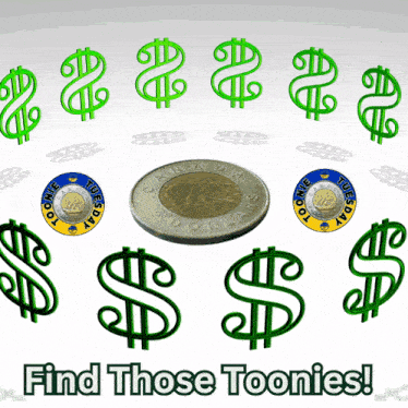 a poster that says find those toonies