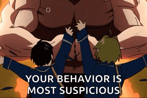 Your Behavior Is Most Suspicious Mitchell Fewell GIF - Your Behavior Is Most Suspicious Mitchell Fewell Fullmetal Alchemist GIFs