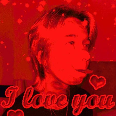 a man with his tongue sticking out and the words i love you on the bottom