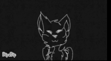a black and white drawing of a cat with hearts around its neck .