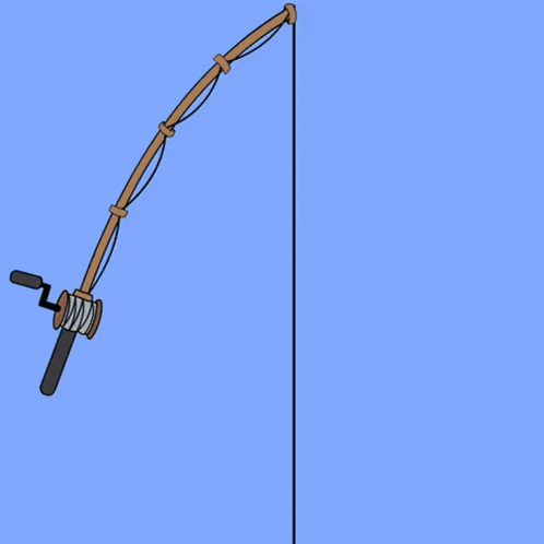 a cartoon of a fishing rod with a man 's head on it and the words turbait