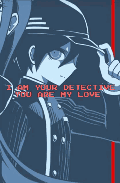 a drawing of a girl with the words i am your detective you are my love