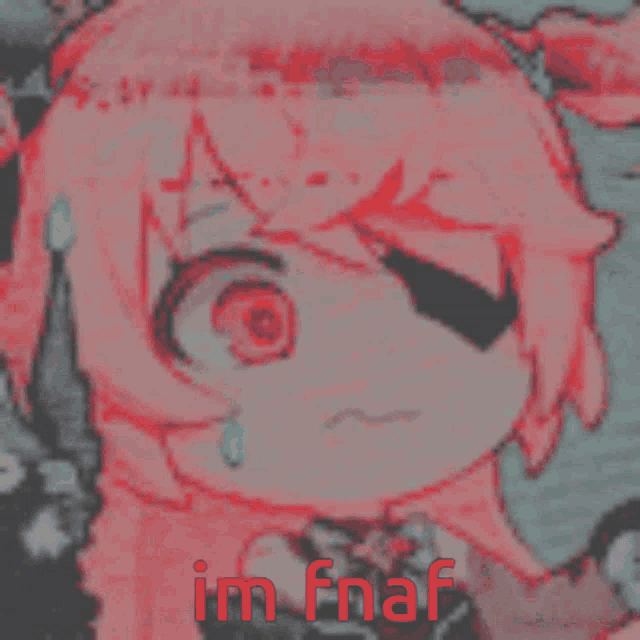 a picture of a girl with the words im fnaf written on it