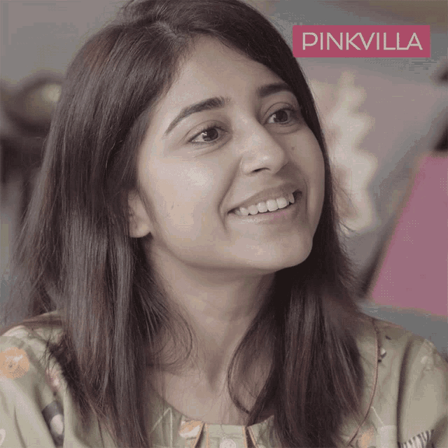 a close up of a woman 's face with pinkvilla written in the corner