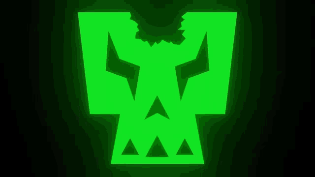 a green logo that says recalibrating in white letters