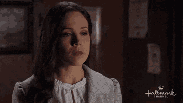 a woman says i fell in love with you in a hallmark channel ad