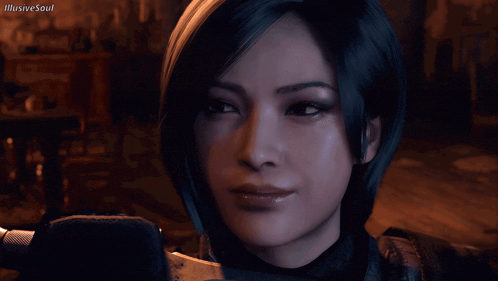 a close up of a woman 's face with the words " illusive soul " on the bottom