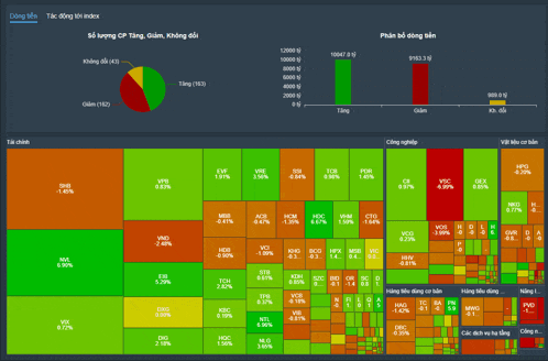a colorful chart shows the percentage of each stock