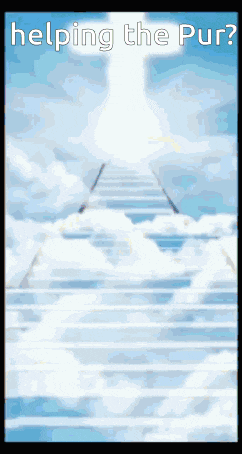 a picture of a staircase to heaven with the words helping the pur written on it