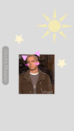 a picture of a man with a cat ear and the words offspit below it