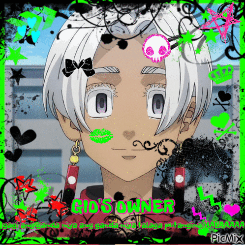 a picture of a boy with a skull on his forehead and the words kid 's owner on the bottom