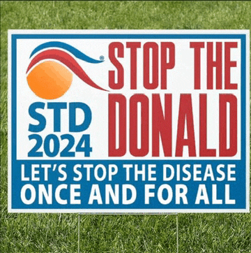 a sign that says stop the donald std 2024