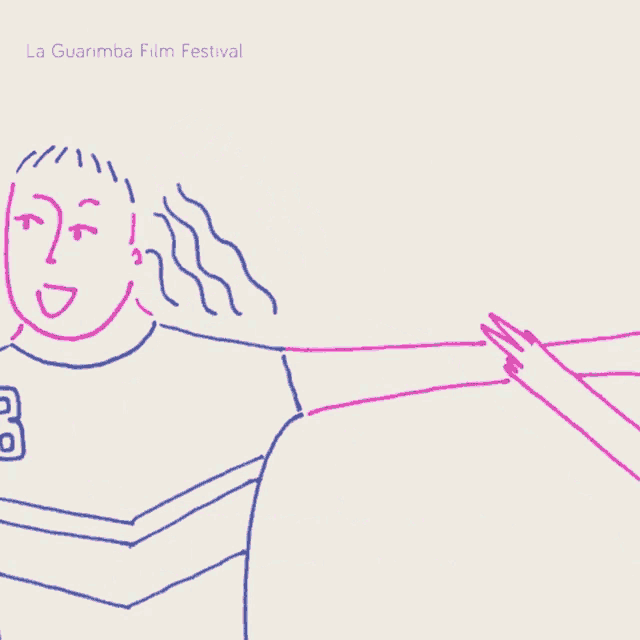 a poster for la guarimba film festival shows two people hugging each other
