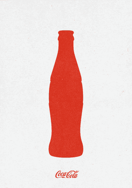 a red and white striped background with a coca cola logo
