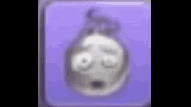 a purple square with a white ghost on it .