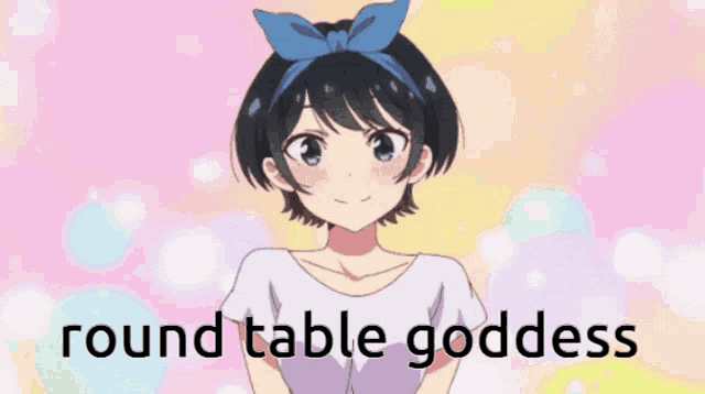 a picture of a girl with the words round table goddess