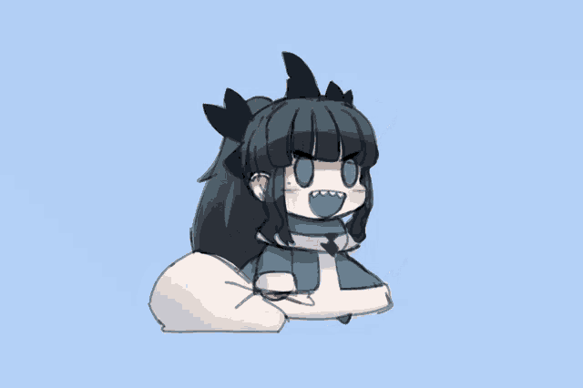 a cartoon drawing of a girl with long hair