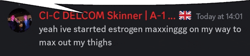 a speech bubble says ci-c delcom skinner and today at 14:01