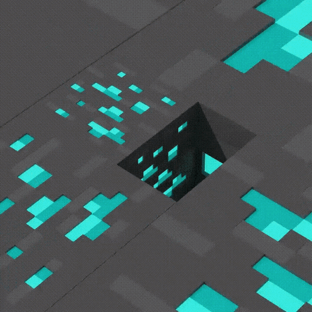 a minecraft block with a hole in the middle of it