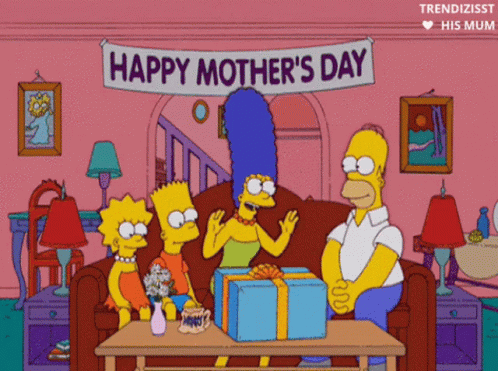 Happy Mothers Day Weekend Gift GIF - Happy Mothers Day Weekend Gift Simpsons GIFs