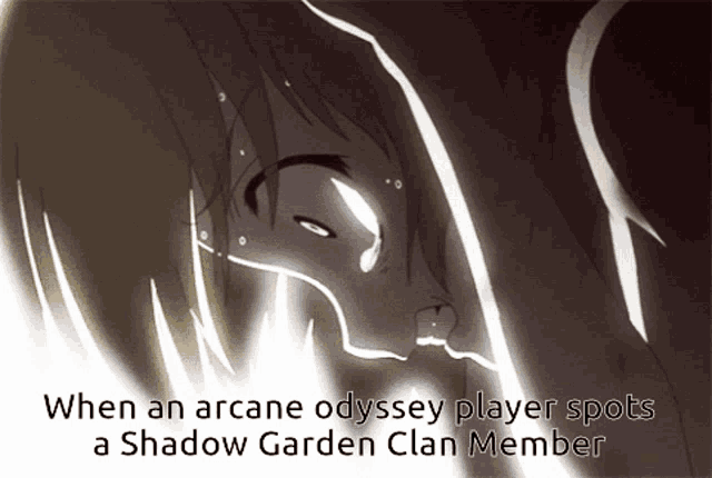 when an arcane odyssey player spot a shadow garden clan member
