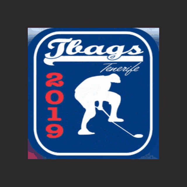 a logo for tbags tenerife with a golfer