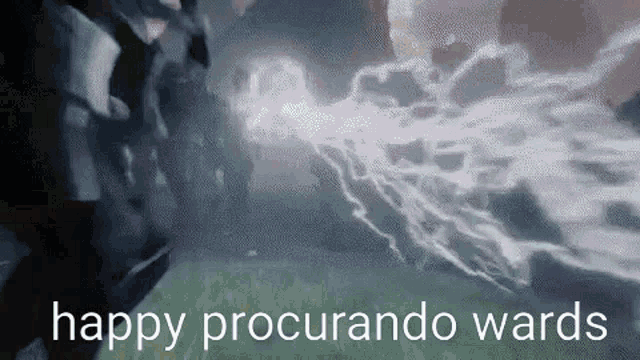 a picture of a lightning storm with the words happy procurando wards