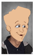 a person with a cartoon face on their face