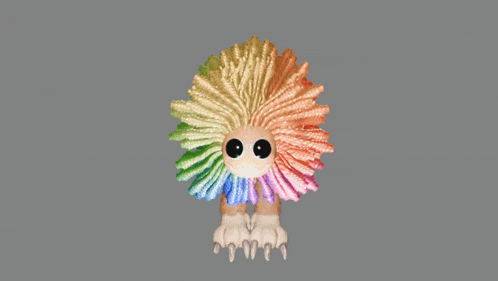 a cartoon hedgehog with a rainbow colored fur