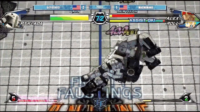 a video game is being played between alex roll and gctoshis