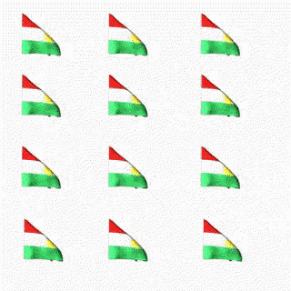 a bunch of flags are waving in the wind on a white background