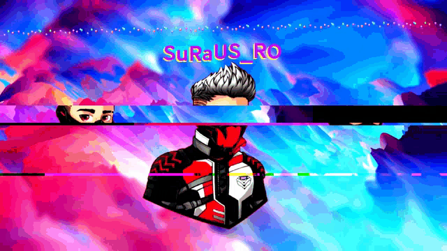 a painting of a man with the name surus ro on the top