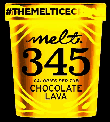 a yellow container of melt 345 chocolate lava