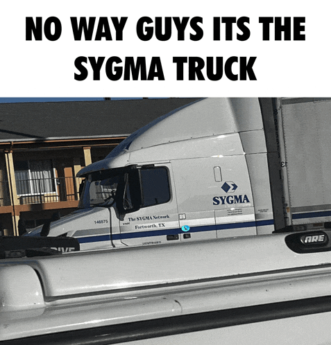 a truck with the word sigma on it
