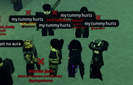 a group of people standing next to each other with the words my tummy hurts