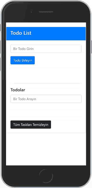 a phone with a todo list app open