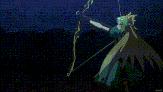 a green haired anime character is holding a sword