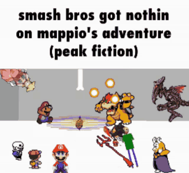 smash bros got nothin on mappio 's adventure ( peak fiction ) poster