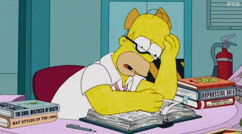 Homer Study GIF - Homer Study Tired GIFs