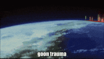 a computer generated image of the earth with the words goon trauma written below it