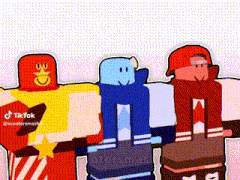 a group of roblox characters standing next to each other on a white background .